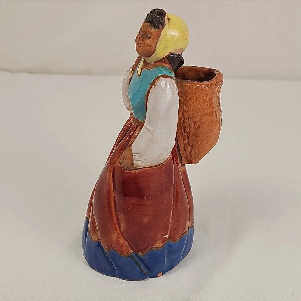 Vintage “Rosita” Hand Painted Ceramic Woman Figurine Folk Art Signed Marion